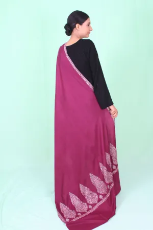 Hooriya Magenta Pala Butis Embroidered Pashmina Shawl