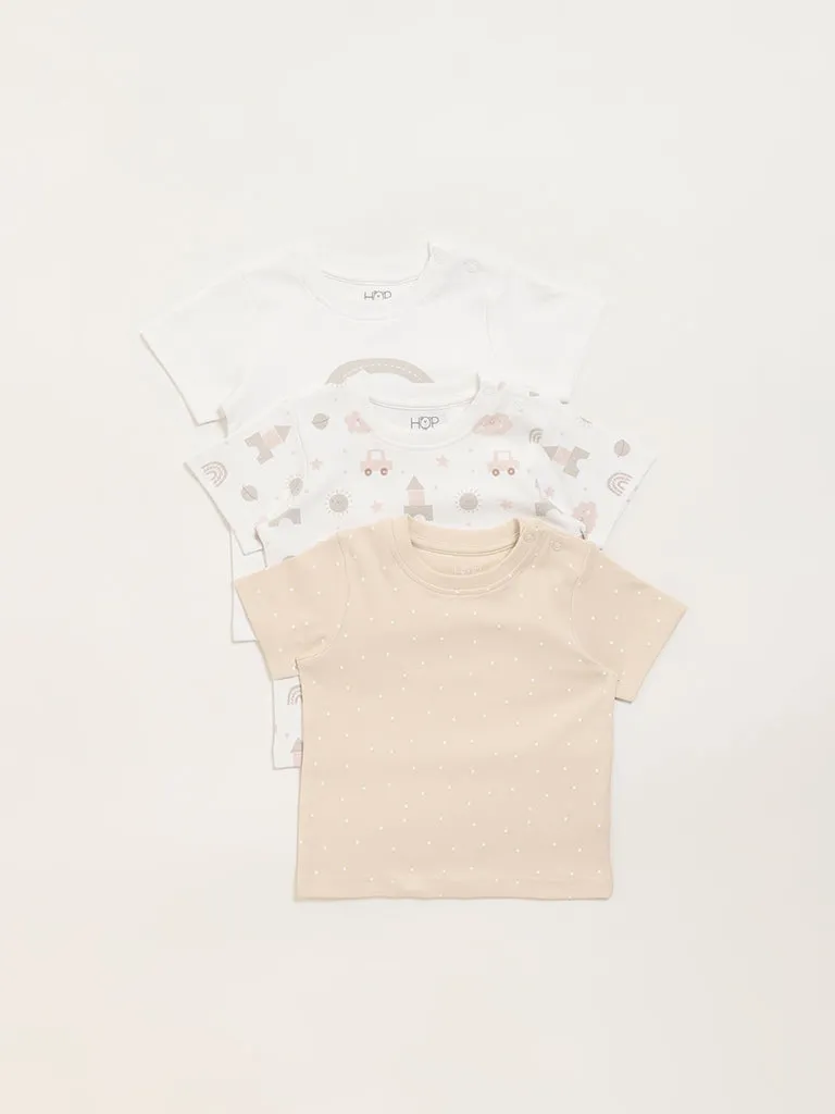 HOP Baby Assorted Multicolour Print T-Shirt - Pack of 3