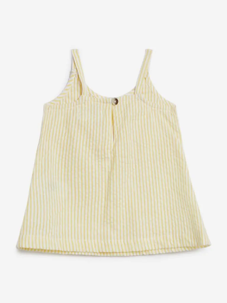 HOP Baby Yellow Striped Bow Design Top