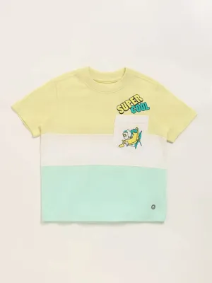 HOP Kids Multicolor Color-Block Printed T-Shirt