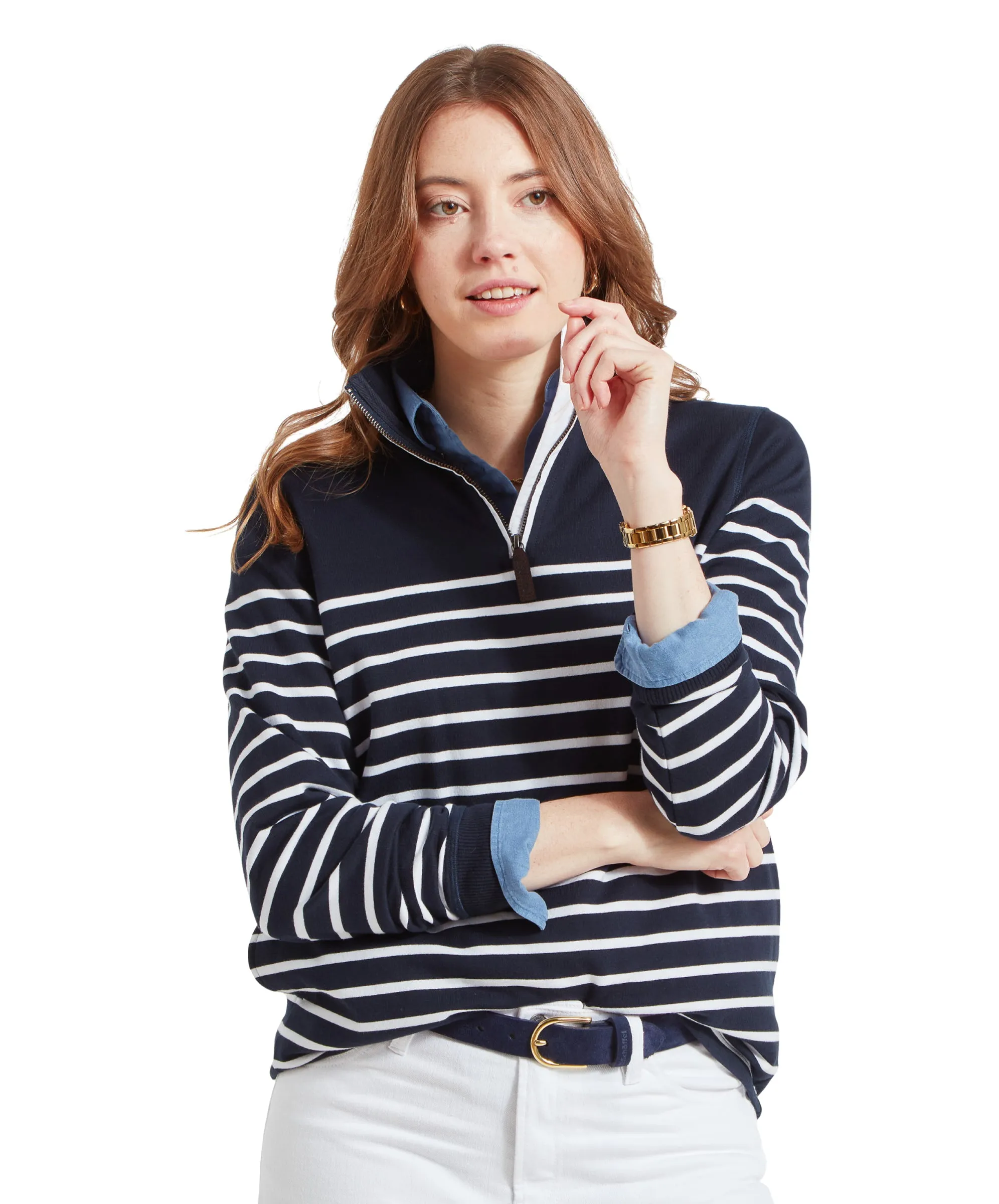 Hope Cove Sweatshirt - Navy Stripe