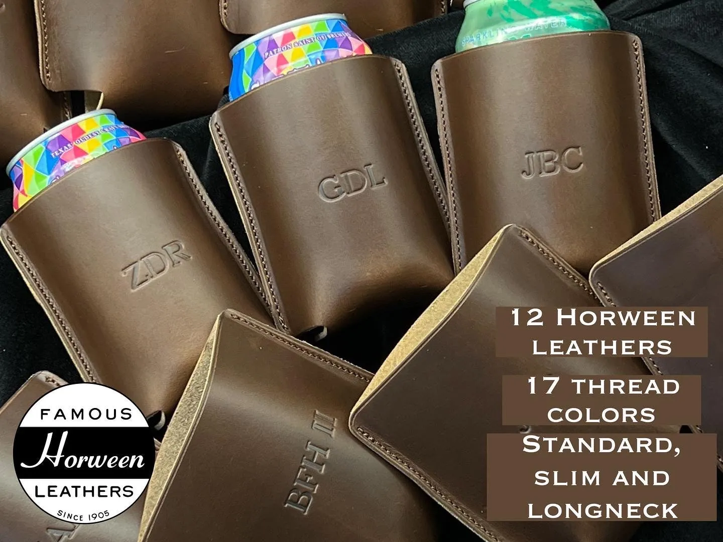 Horween Leather Can and Bottle Coolers - Made to Order