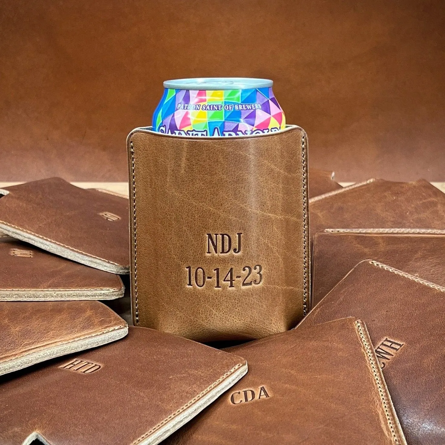 Horween Leather Can and Bottle Coolers - Made to Order