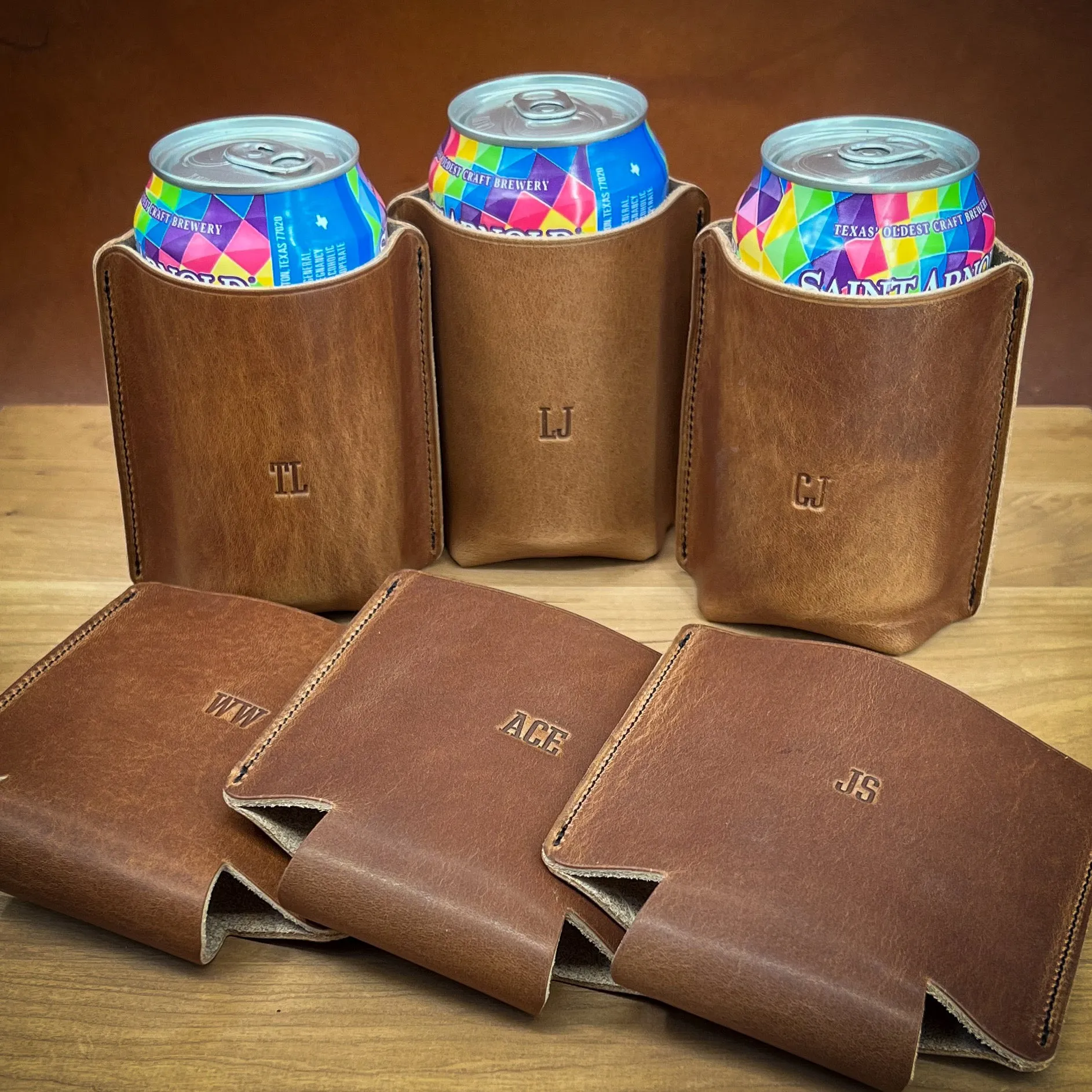 Horween Leather Can and Bottle Coolers - Made to Order