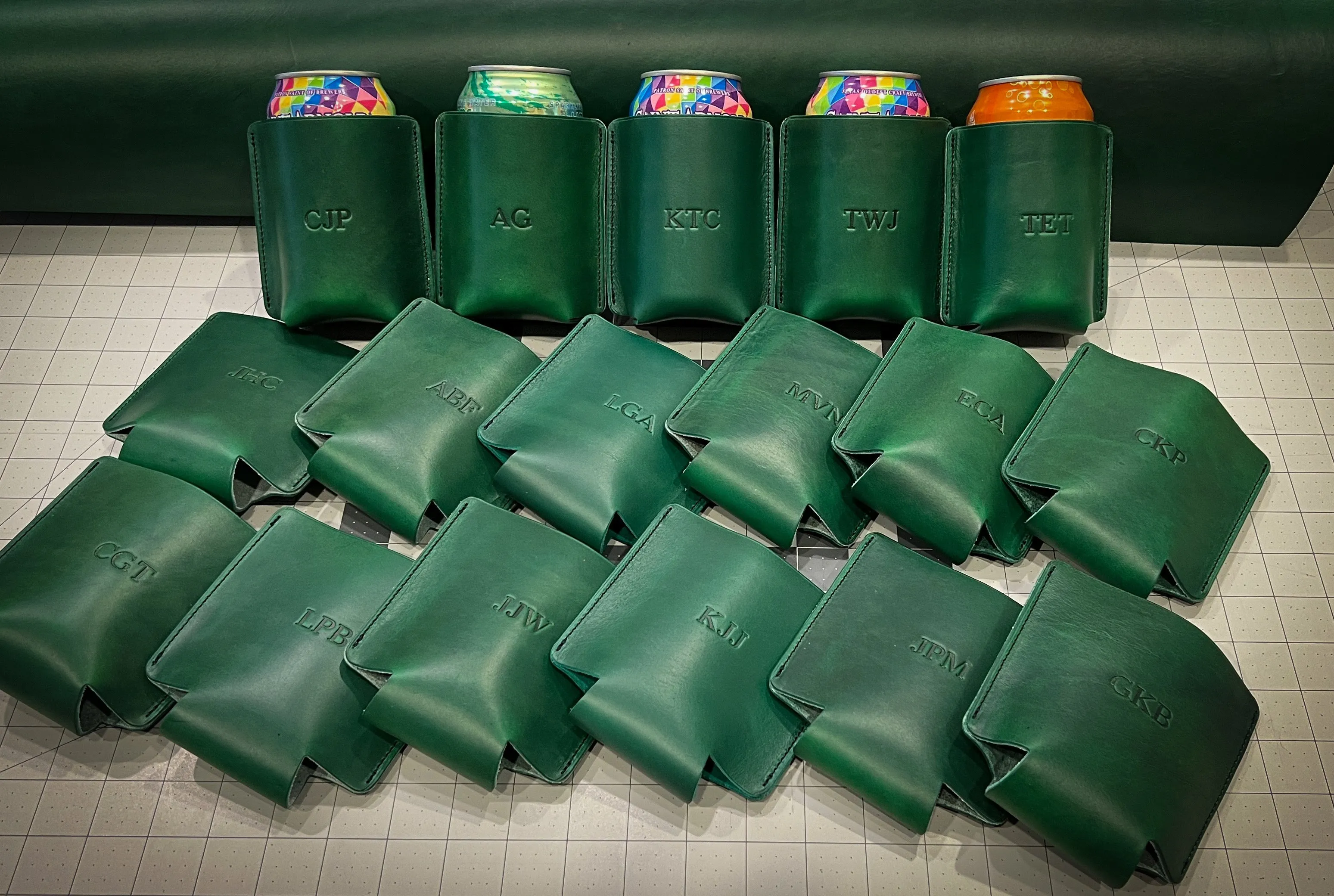 Horween Leather Can and Bottle Coolers - Made to Order