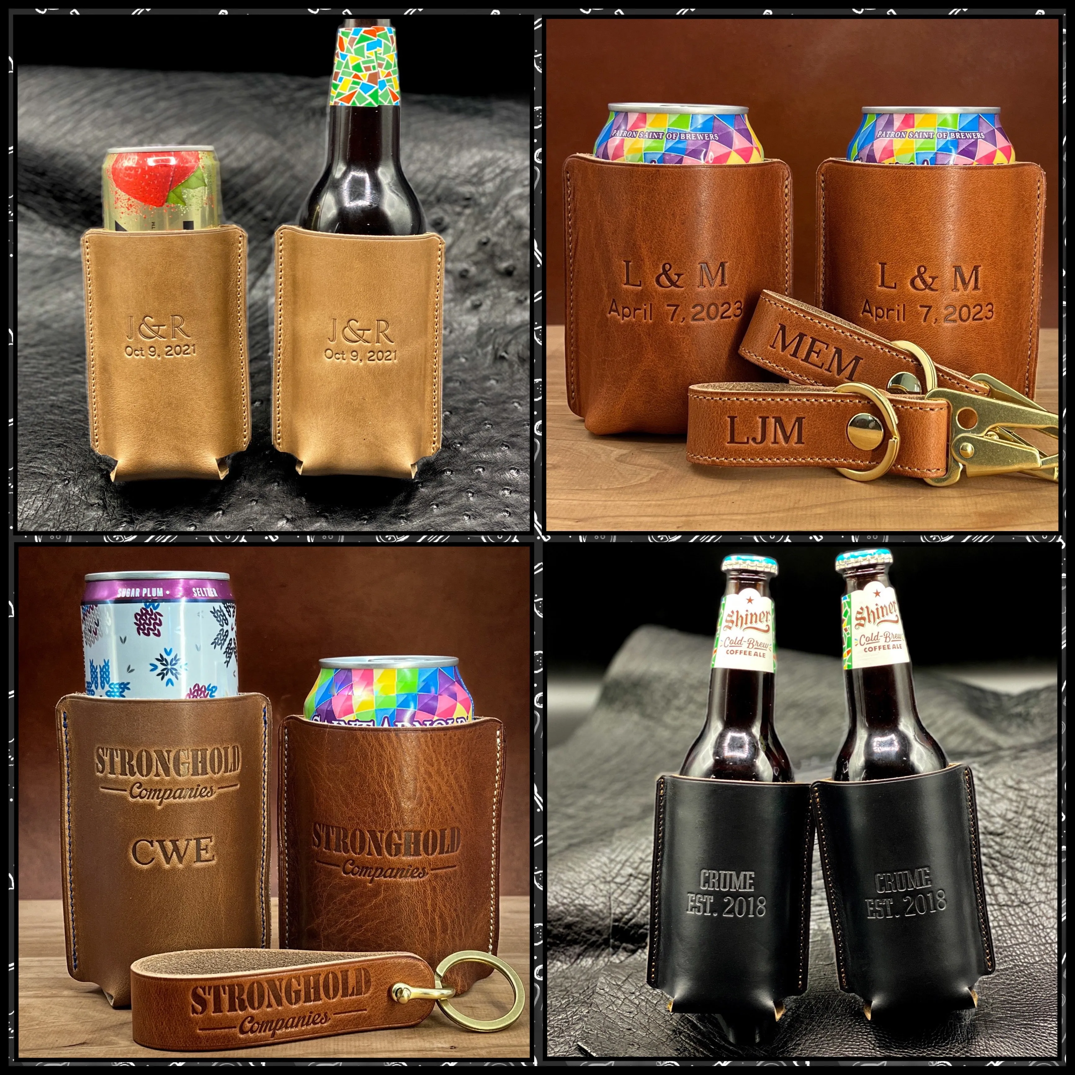 Horween Leather Can and Bottle Coolers - Made to Order