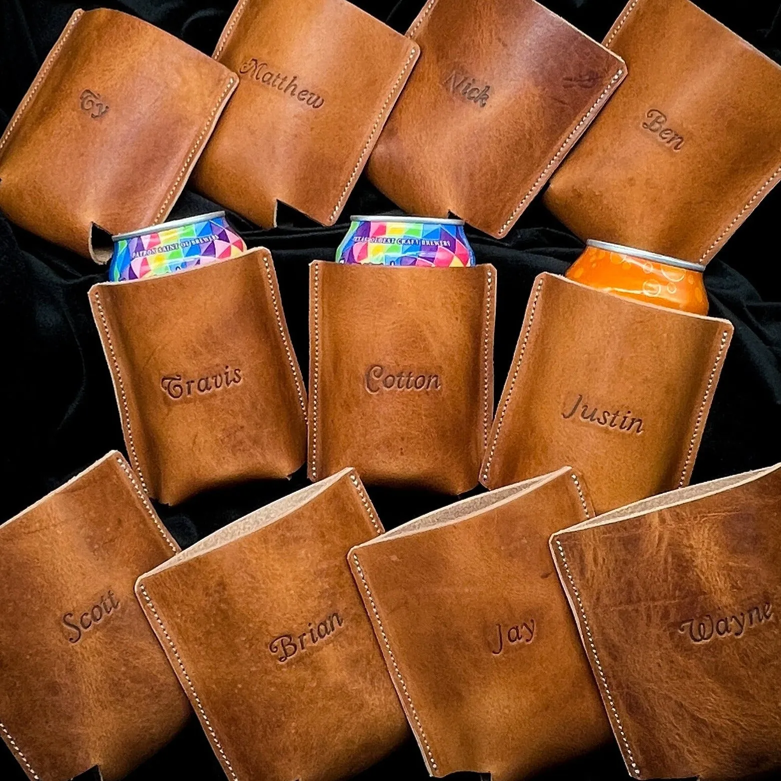 Horween Leather Can and Bottle Coolers - Made to Order