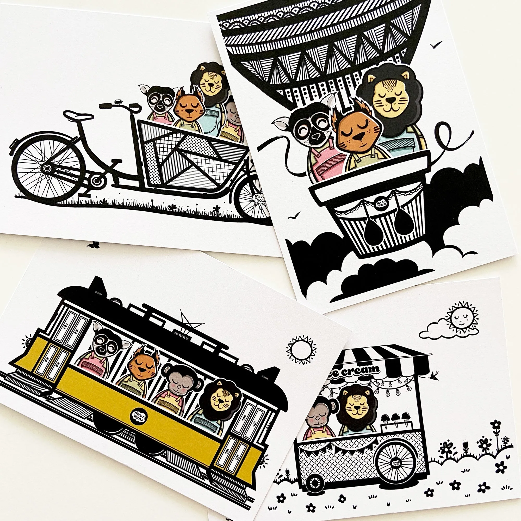 Hot air balloon postcard