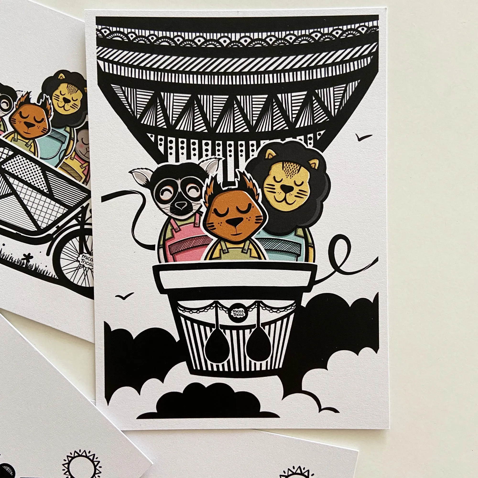Hot air balloon postcard