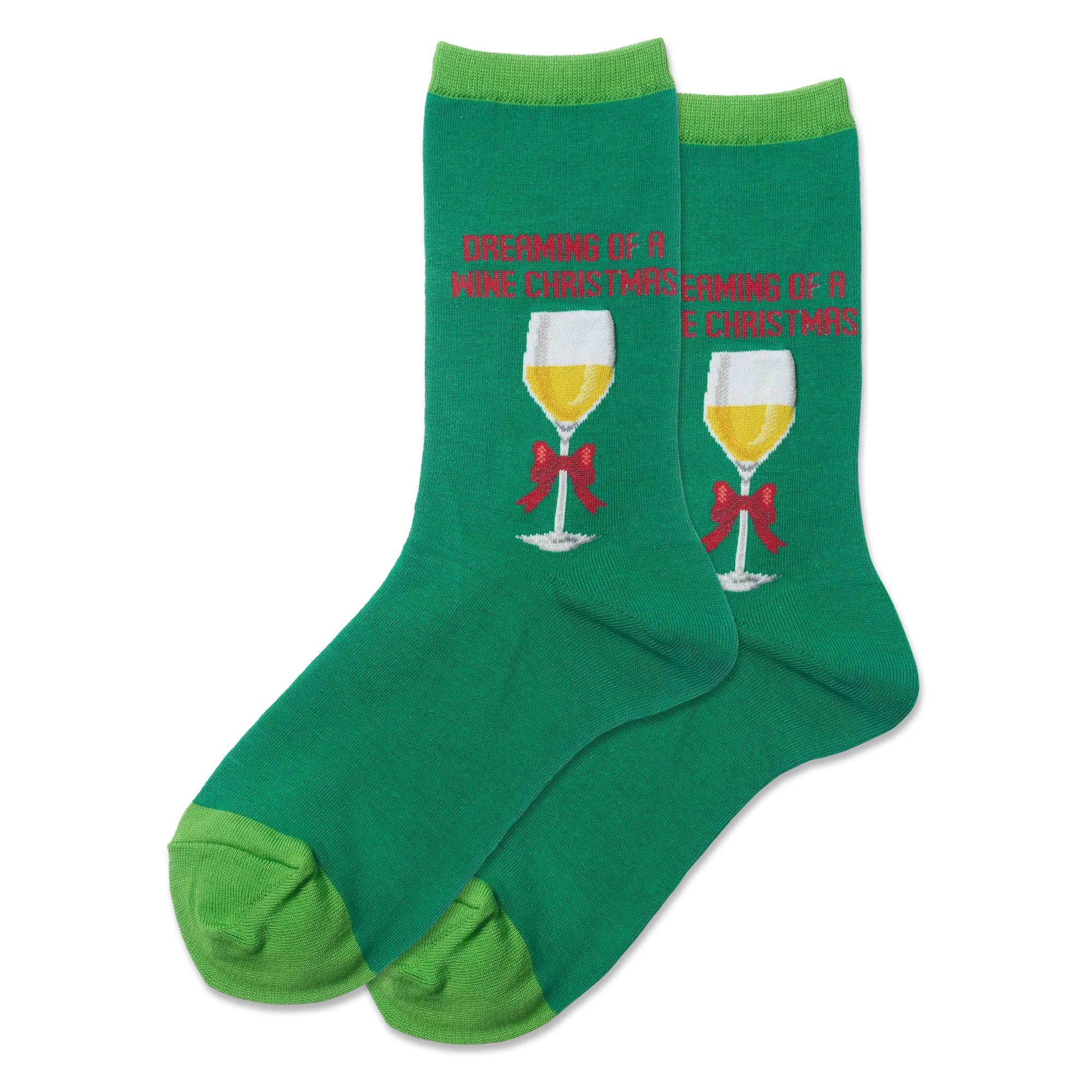 HOTSOX Women's Dreaming Of A Wine Xmas Crew Socks