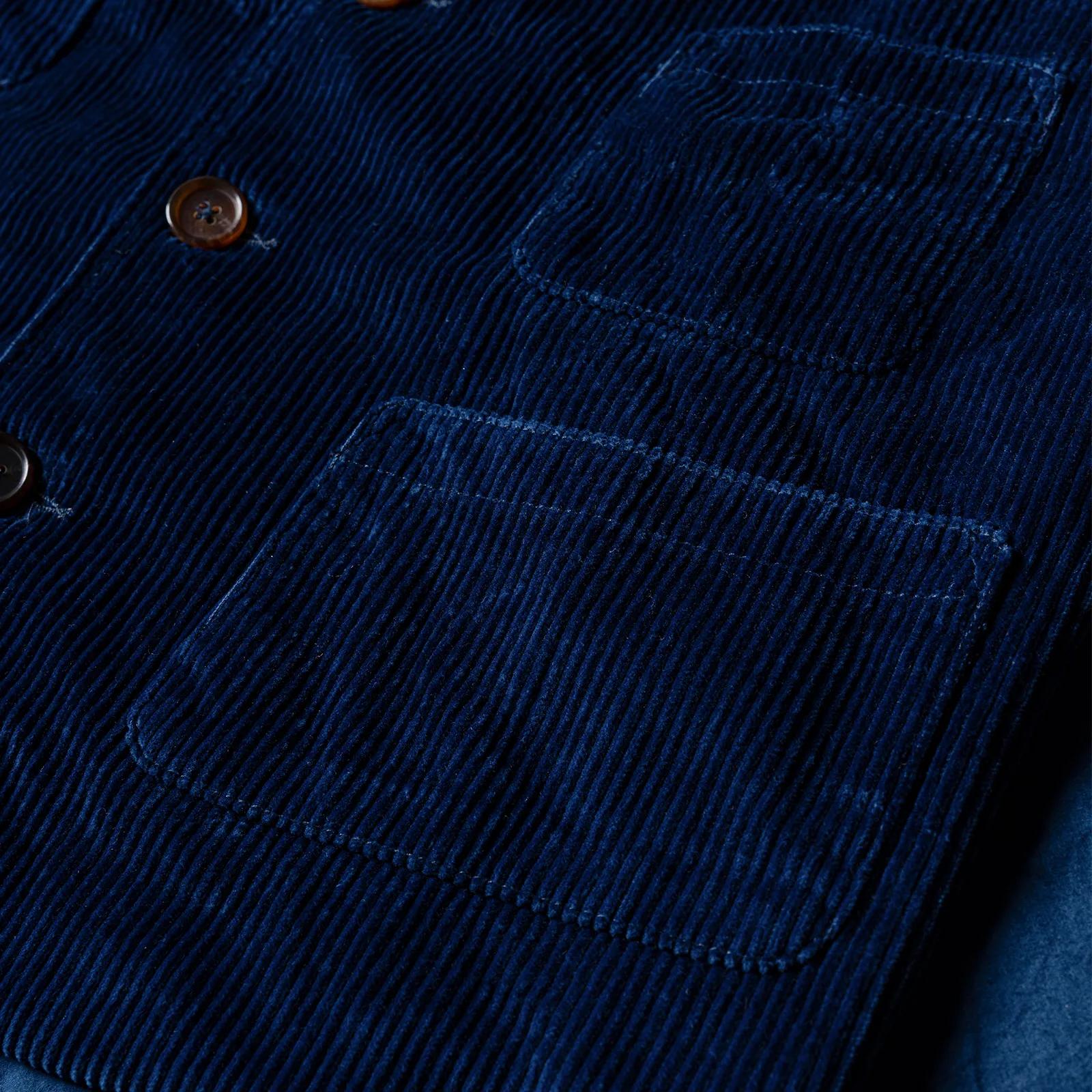 Huang's Weaving Indigo Blue Dyed Vest Heavy Cotton Corduroy Retro Casual Vest