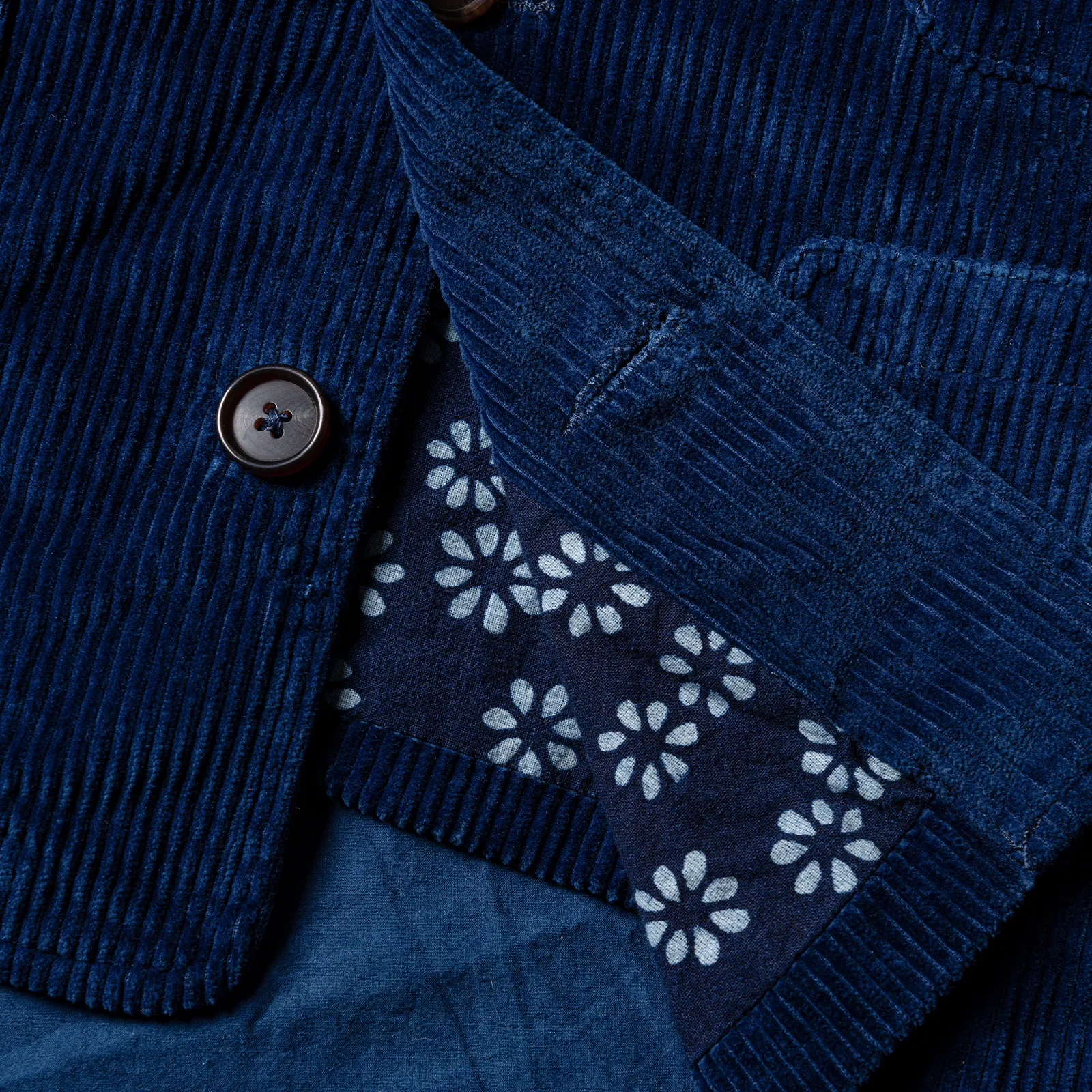 Huang's Weaving Indigo Blue Dyed Vest Heavy Cotton Corduroy Retro Casual Vest