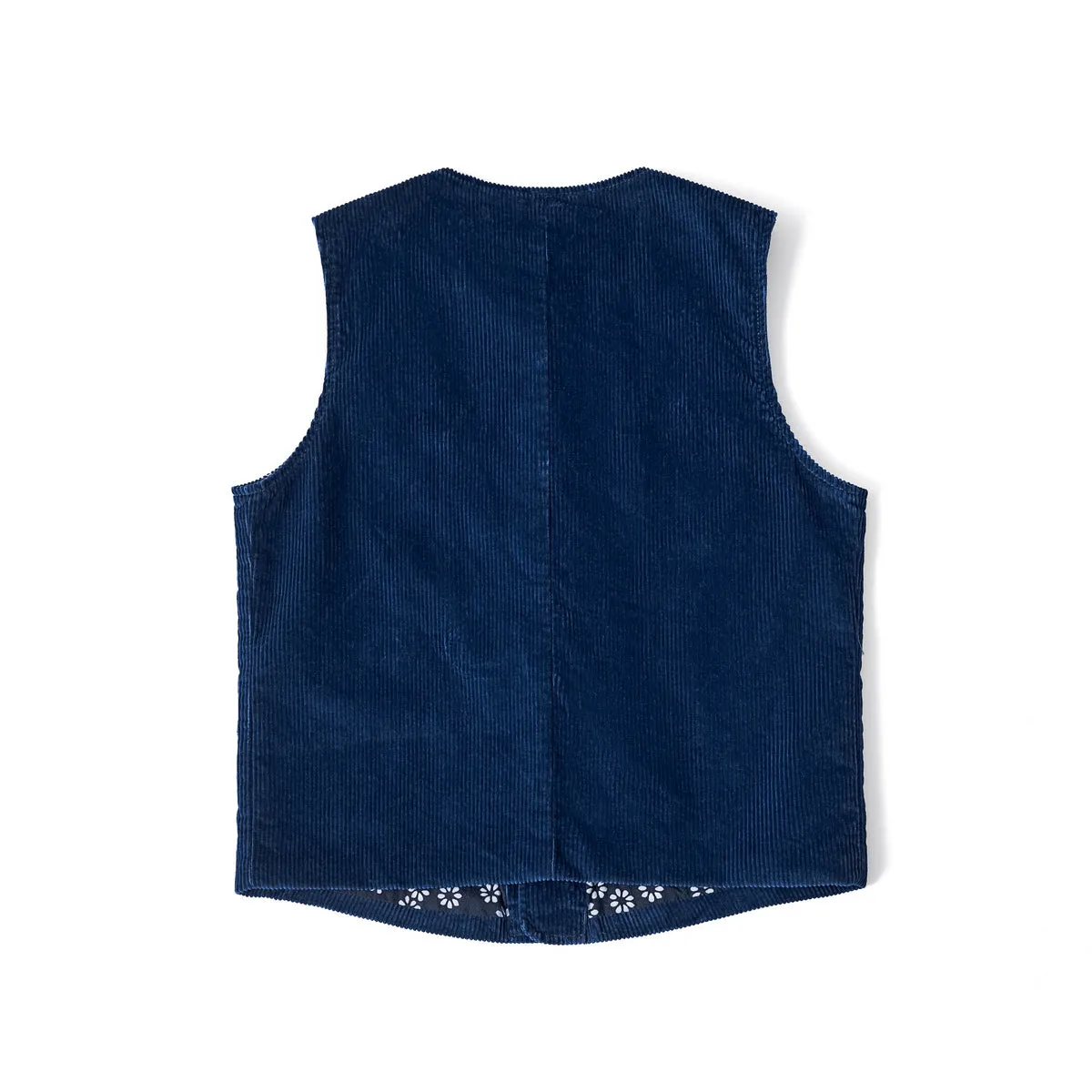Huang's Weaving Indigo Blue Dyed Vest Heavy Cotton Corduroy Retro Casual Vest
