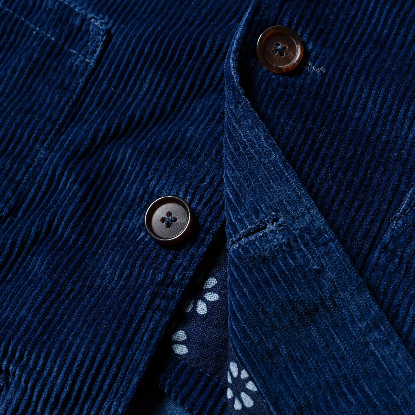 Huang's Weaving Indigo Blue Dyed Vest Heavy Cotton Corduroy Retro Casual Vest