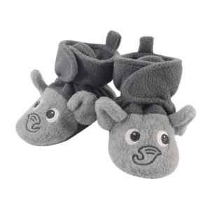 Hudson Baby Cozy Fleece Booties, Heather Gray Elephant