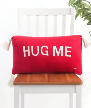 Hug Me Cotton Knitted Decorative Red Color 12 x 20 Inches Pillow Covers