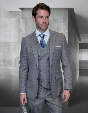HUGO GRAY BIG & TALL MODERN FIT 3 PC SUIT