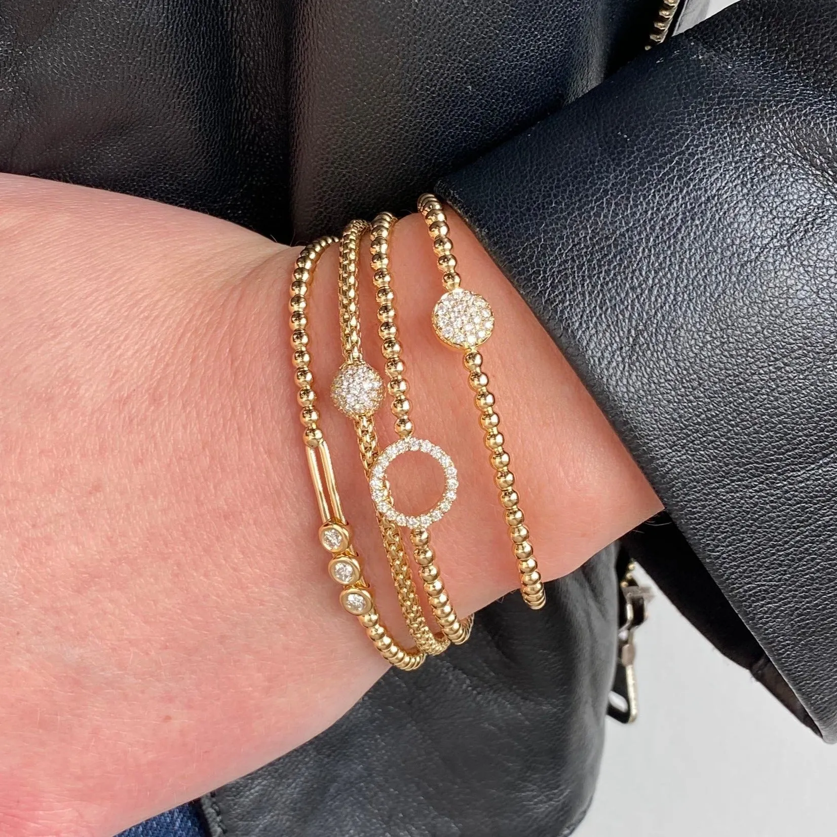 Hulchi Belluni Pave Diamond Stretch Bracelet 21323
