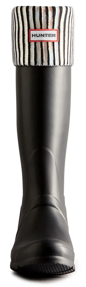 Hunter Foiled Tall Sock In Black Gold For Women