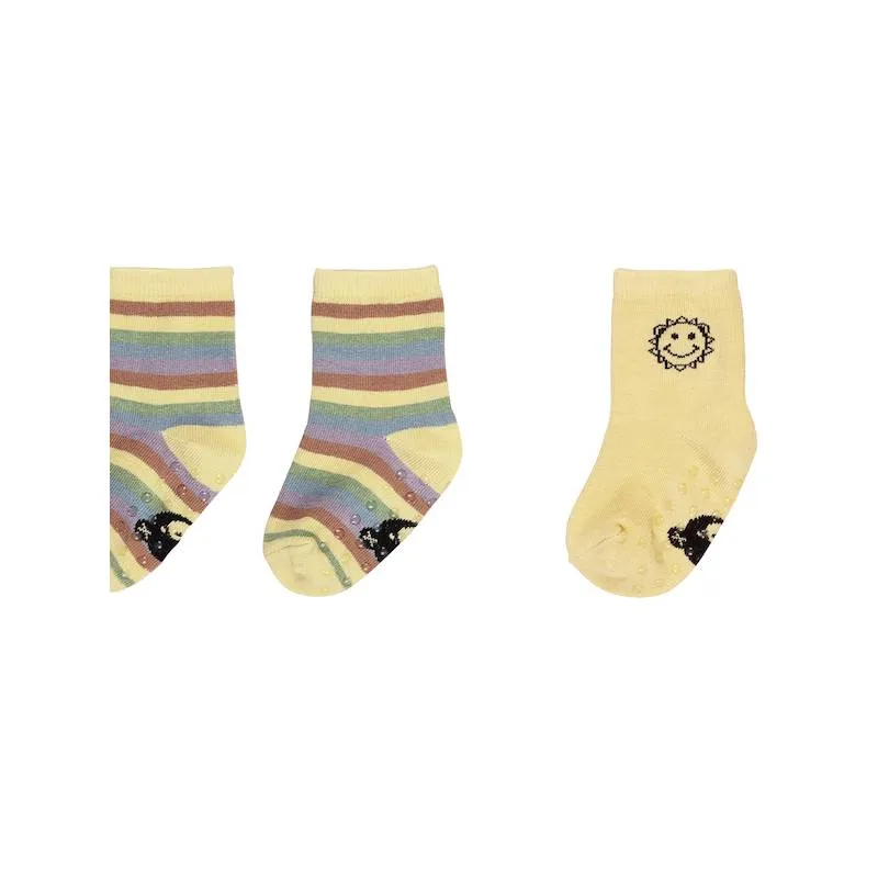 Huxbaby Rainbow Sripe/Sunny 2PK Socks