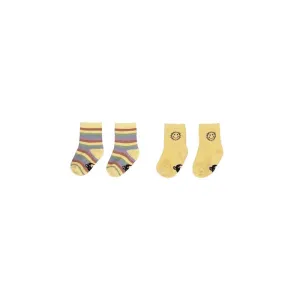 Huxbaby Rainbow Sripe/Sunny 2PK Socks