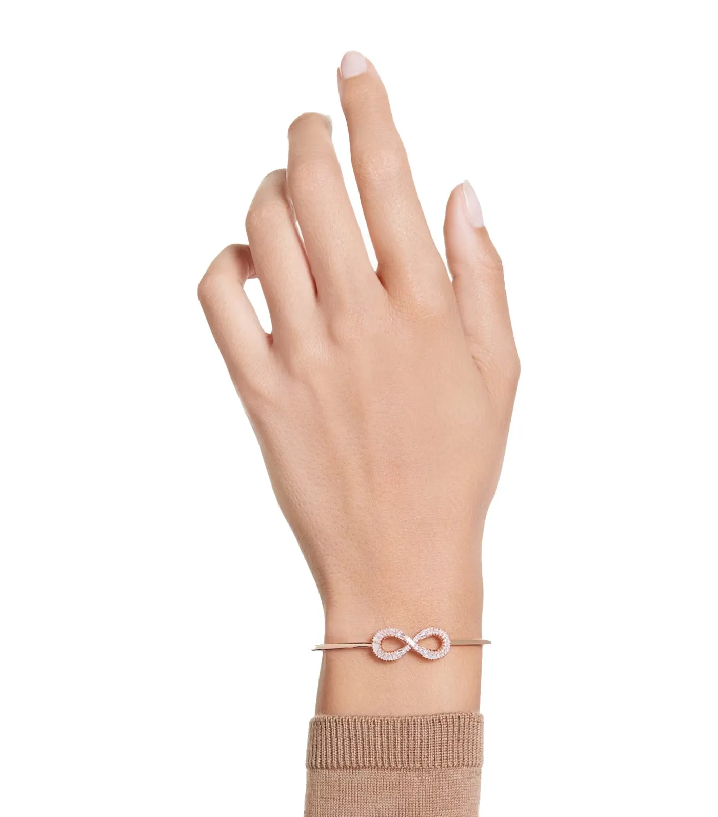 Hyperbola Bangle Infinity White Rose Gold-Tone Plated