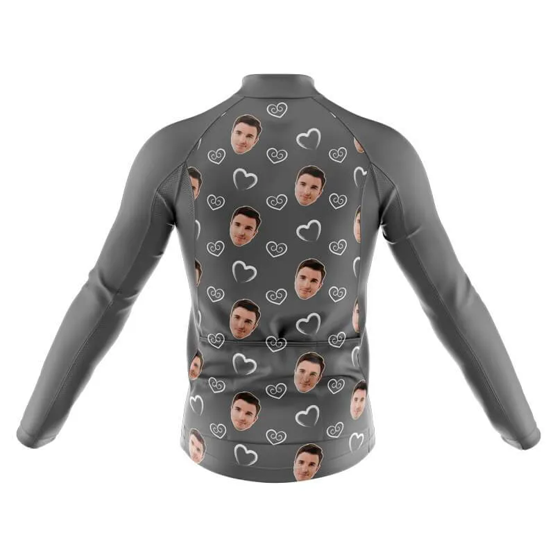 I heart you Custom Face Thermal Club Jersey (grey)