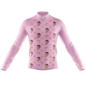 I heart you Custom Face Thermal Club Jersey (pink)