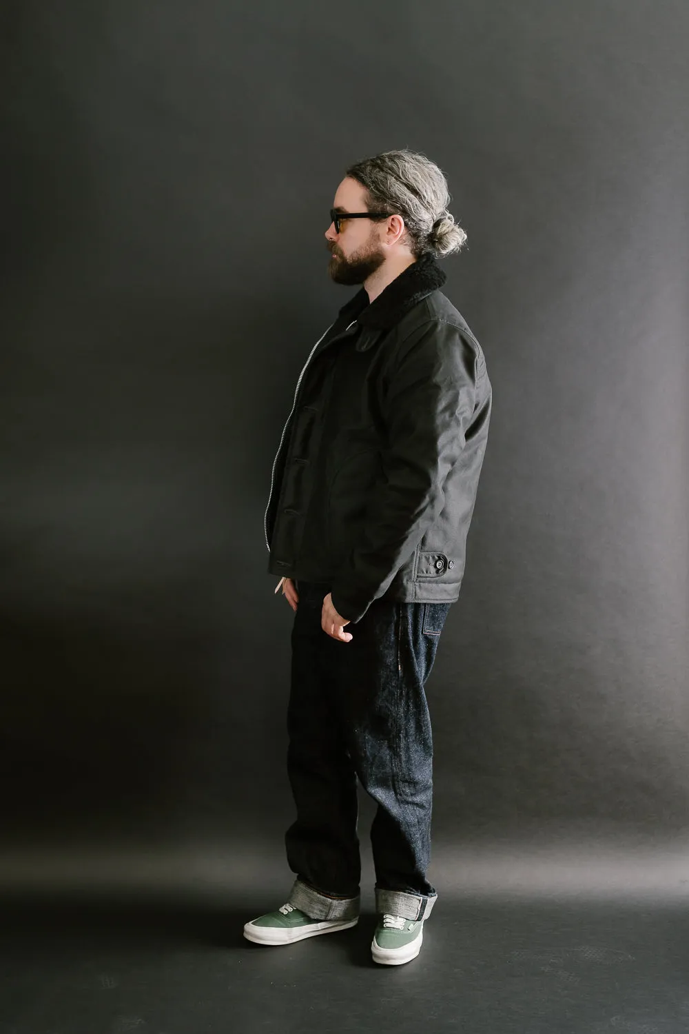 IHM-35-BLK - Whipcord N1 Deck Jacket - Black, Black