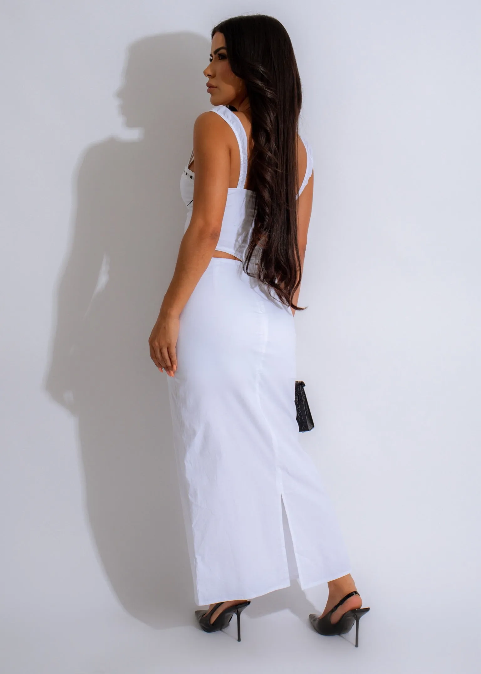 I'm A Modern Lady Lace Skirt Set White