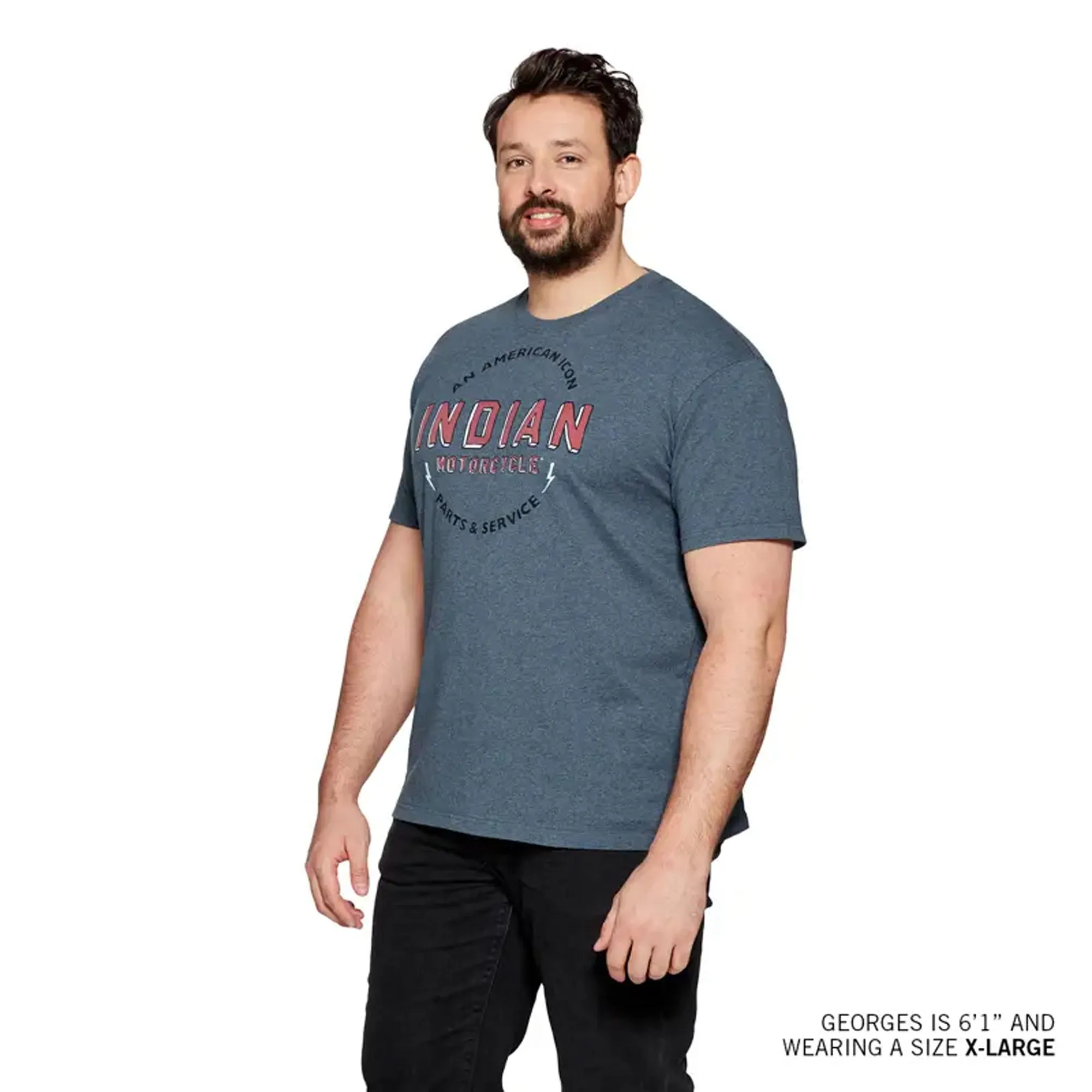 Indian Motorcycle Mens American Icon T-Shirt Blue