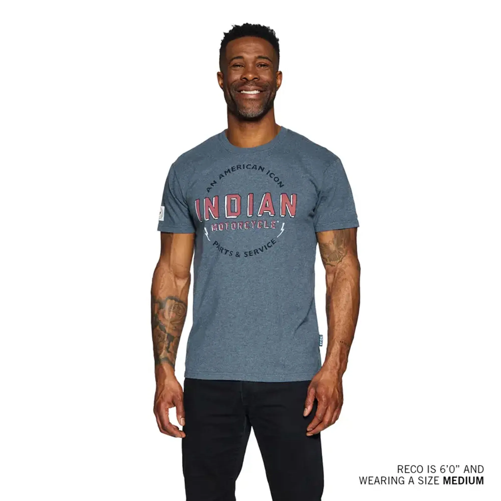 Indian Motorcycle Mens American Icon T-Shirt Blue