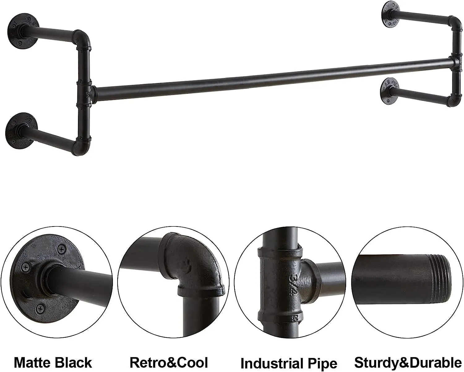 Industrial Pipe Garment Bar - 115CM