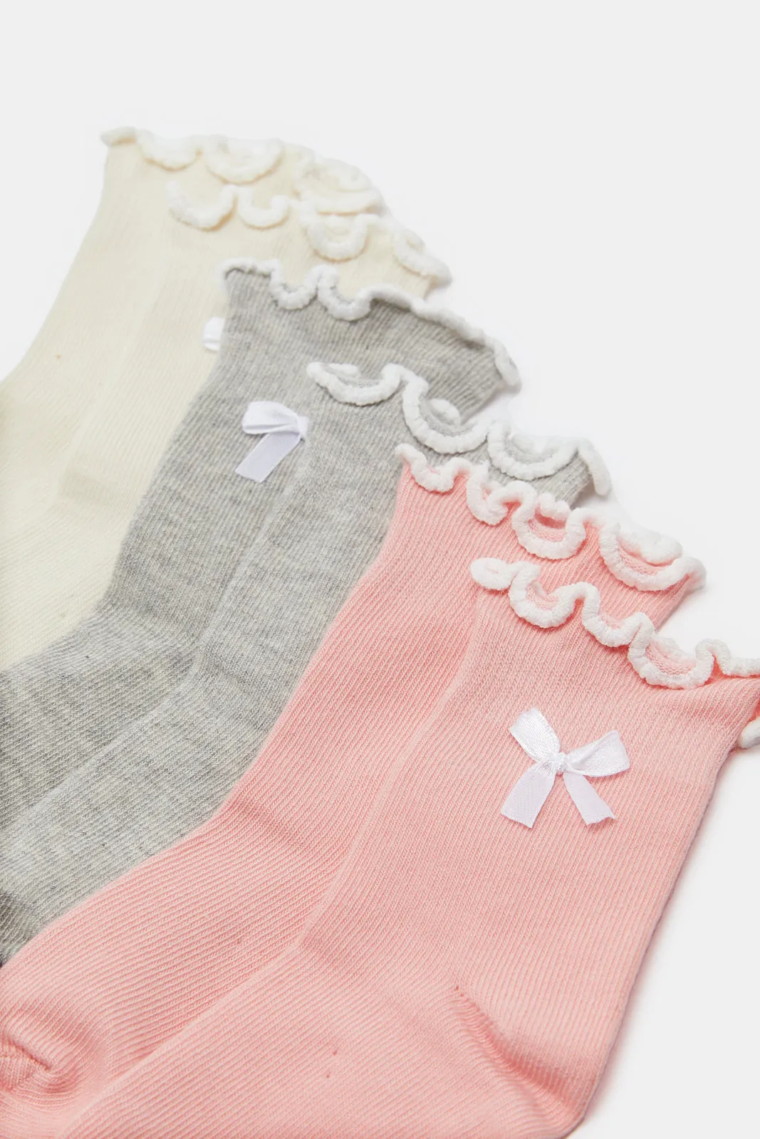Infant Girls Assorted Embellished Socks Set (4 Pairs)