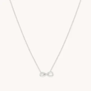 Infinite Pendant Necklace in Solid White Gold