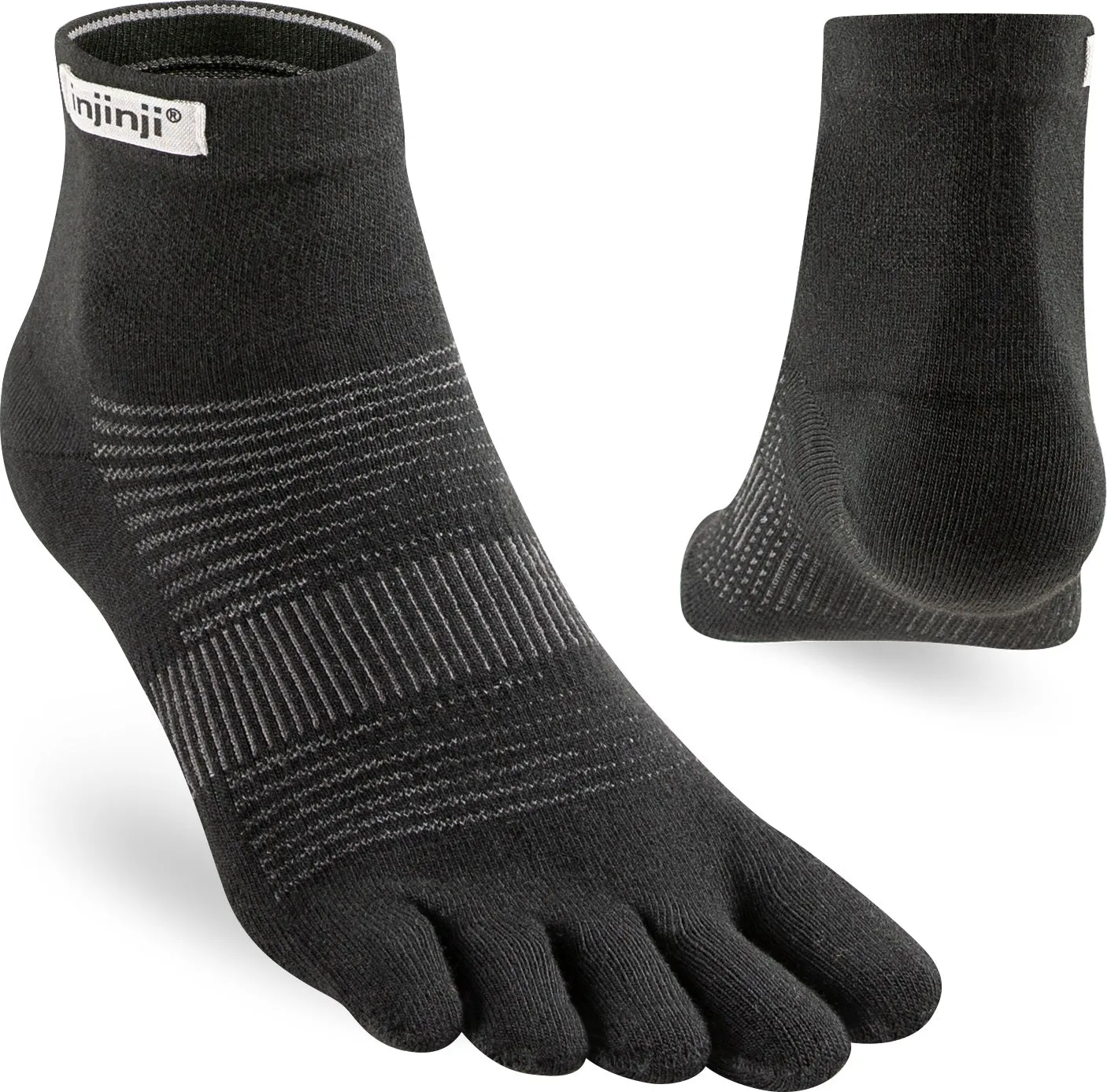 Injinji Ultra Run Light Weight Mini Crew Mens Black