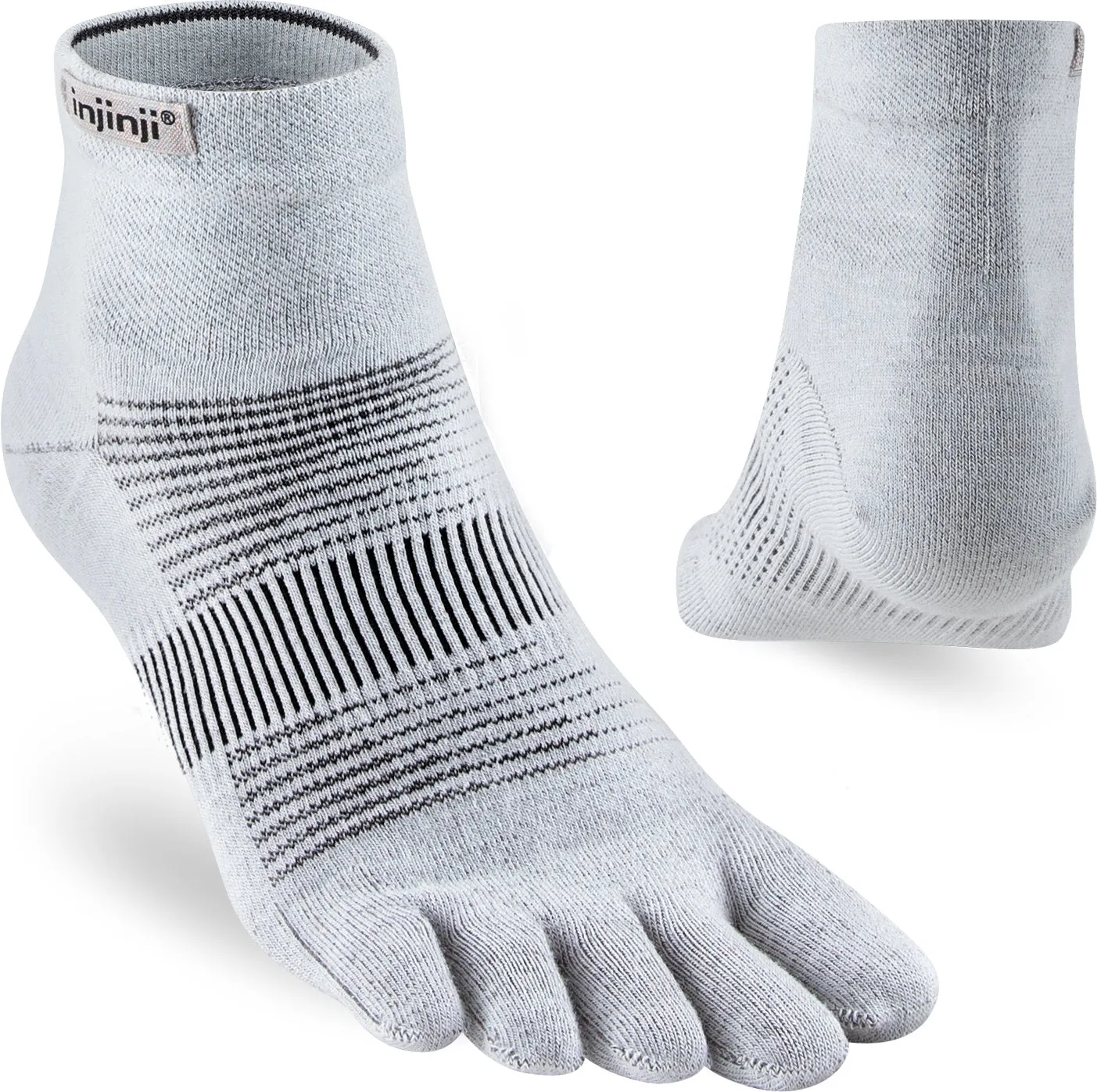 Injinji Ultra Run Light Weight Mini Crew Mens Gray