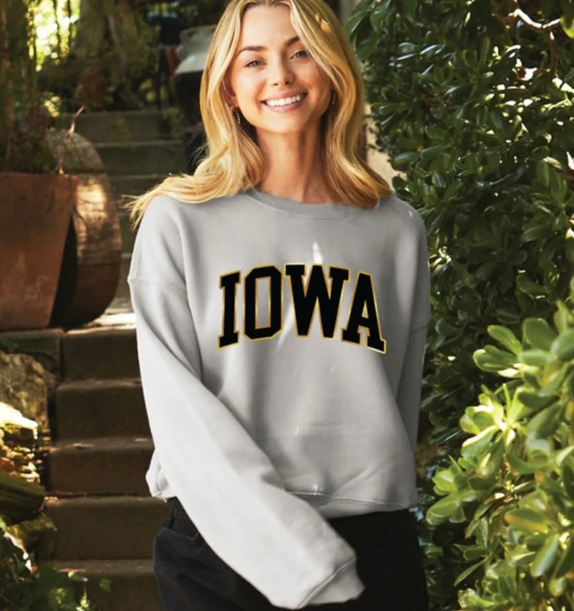 Iowa Foil Cropped Crewneck Sweatshirt