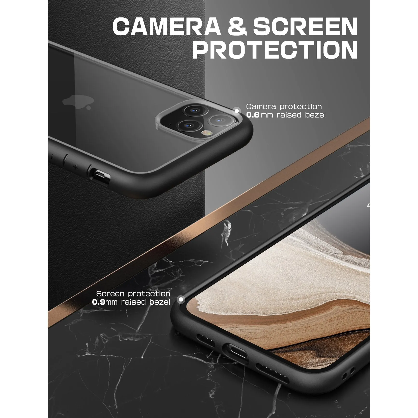iPhone 11 Pro Max 6.5 inch Unicorn Beetle Style Clear Case-Black