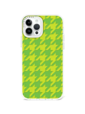 iPhone 12 Pro Green Houndstooth Phone Case