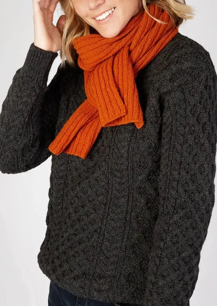 IrelandsEye Luxe Ribbed Scarf | Terracotta