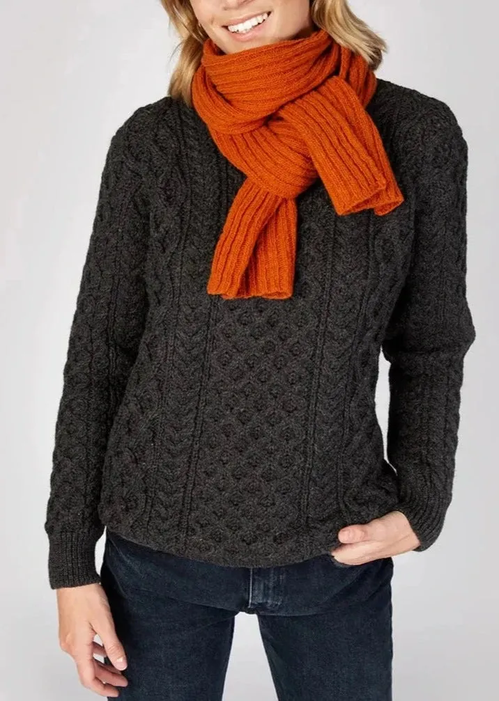IrelandsEye Luxe Ribbed Scarf | Terracotta