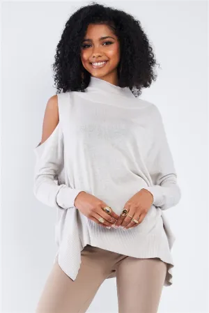Iris Gray Asymmetrical Knit Sweater