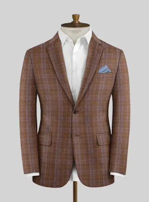 Italian Murano Eduado Brown Wool Linen Jacket
