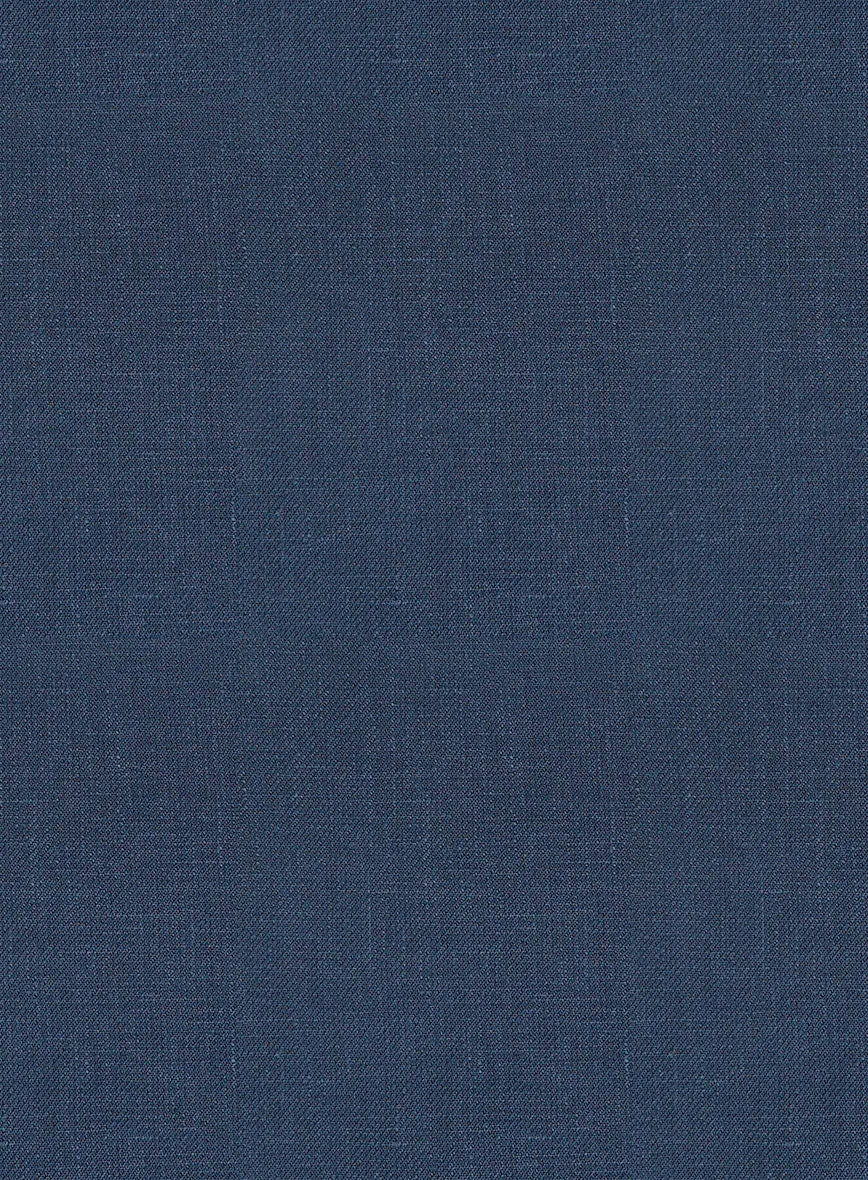 Italian Prato Indigo Blue Linen Highland Trousers