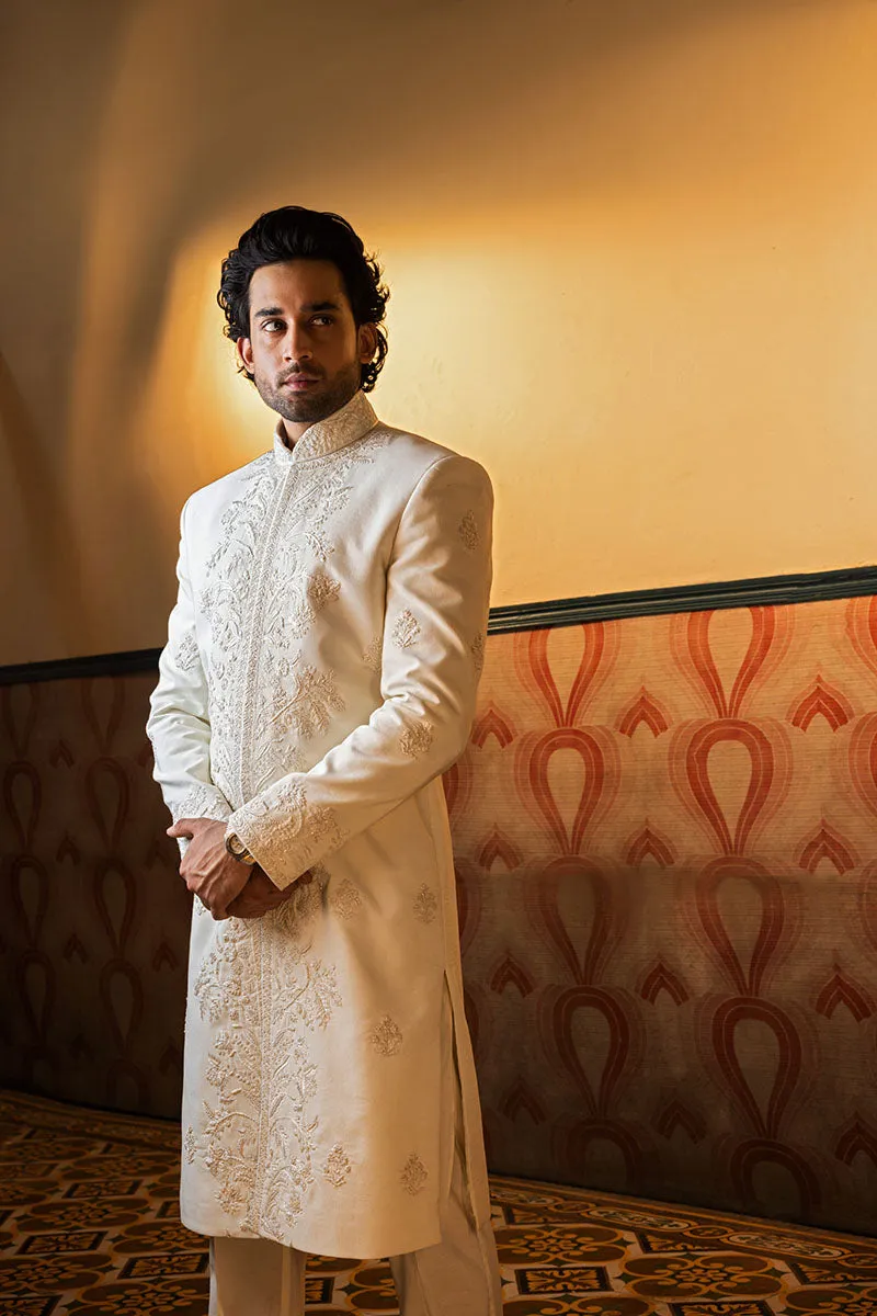 IVORY FLORAL SHERWANI