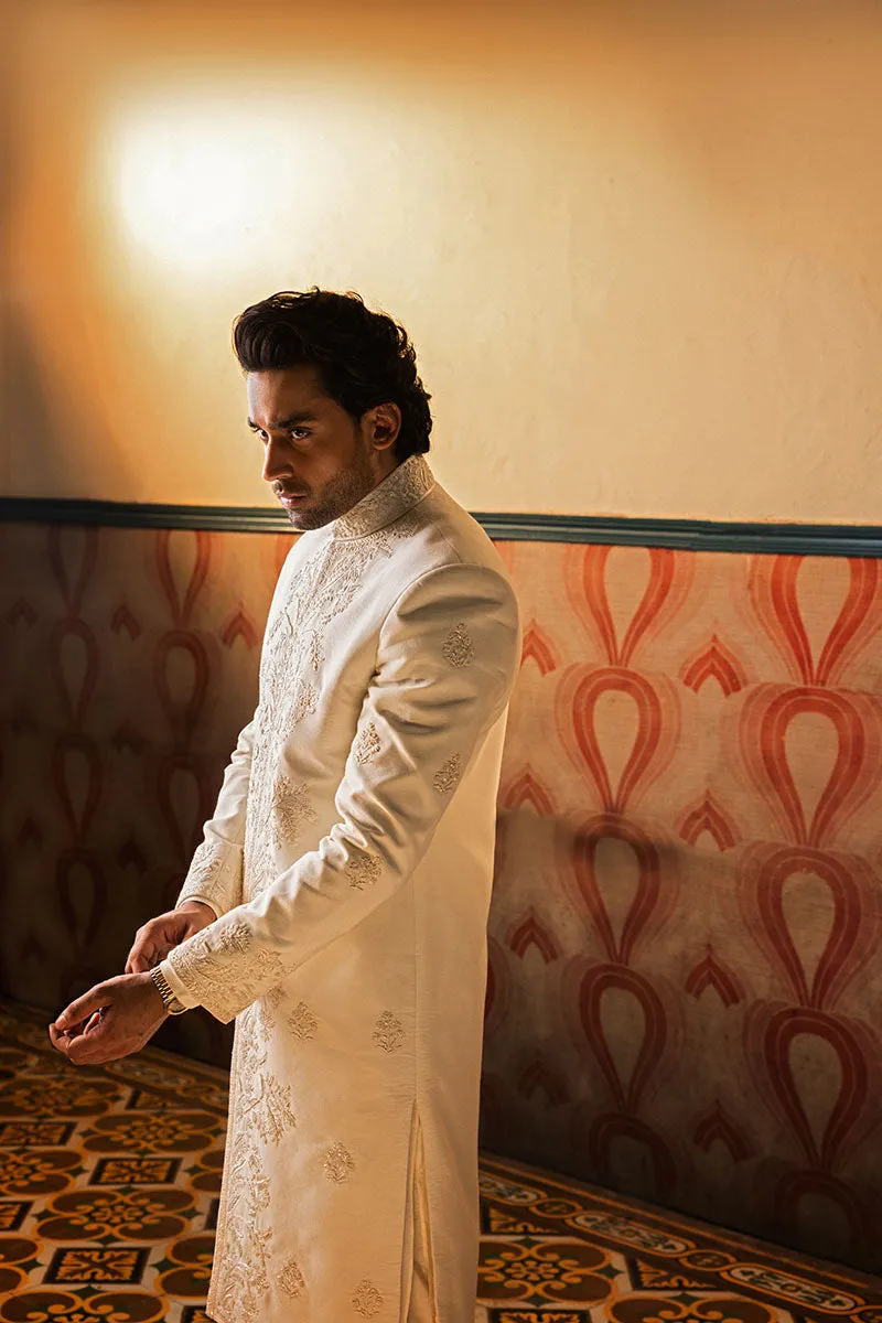 IVORY FLORAL SHERWANI