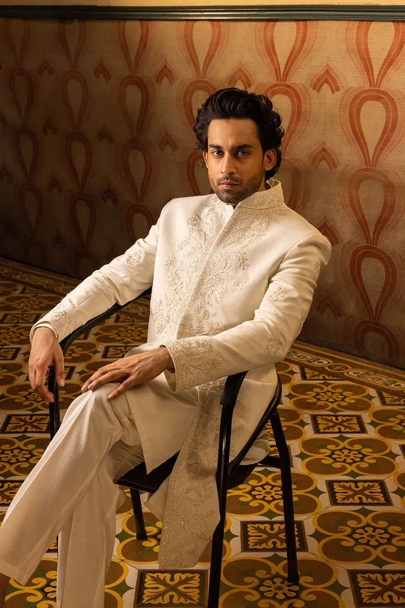 IVORY FLORAL SHERWANI