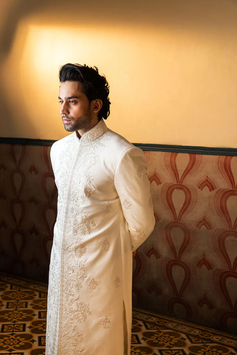 IVORY FLORAL SHERWANI