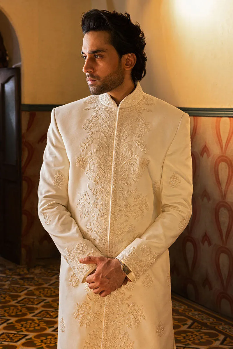 IVORY FLORAL SHERWANI
